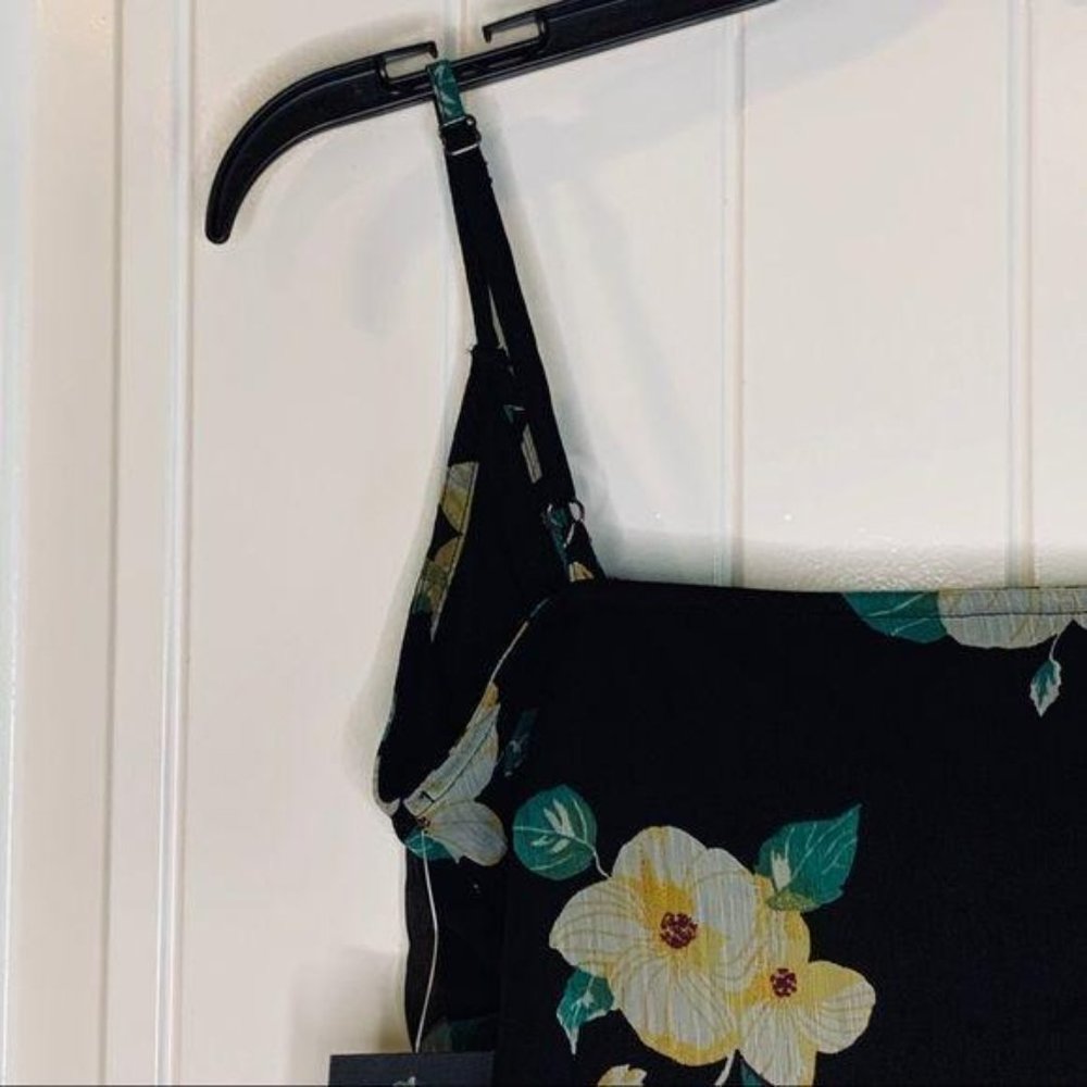 Free Press Black Chinoiserie Floral Mock Wrap Cami - Picture 6 of 12